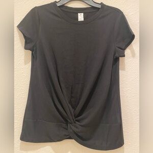 Yogalicious Girls Black Knot Front Top